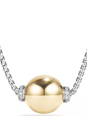 David Yurman SOLARI Necklace Sterling Chain and 18k Pendant with Diamonds